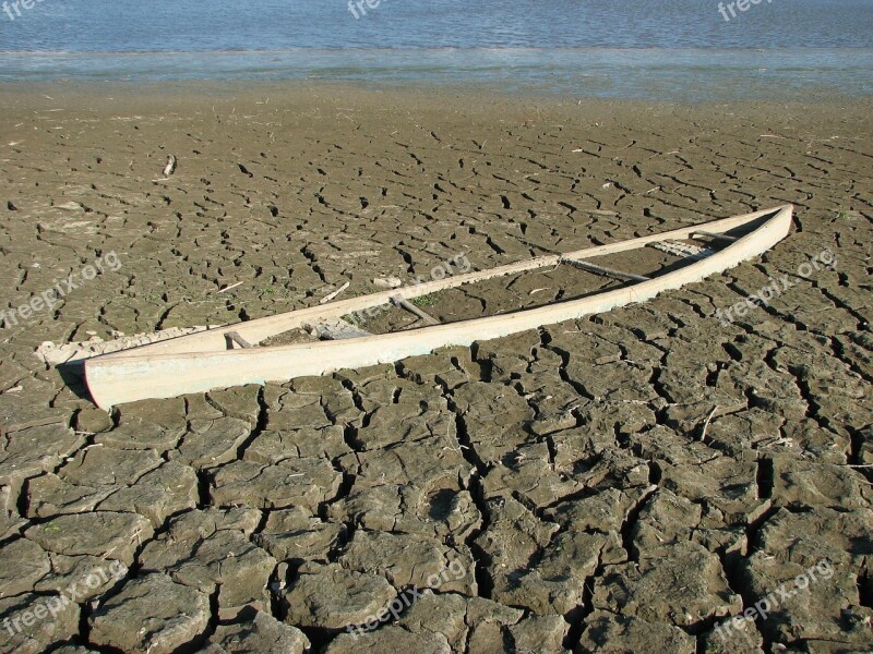 Old Canoe Boat Shore Wrecked