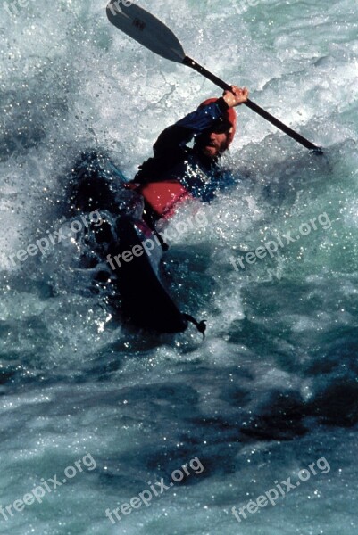 Kayaker Sport Water Kayaking Boat