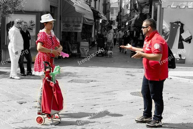 Street Photography Meeting Man Woman Together