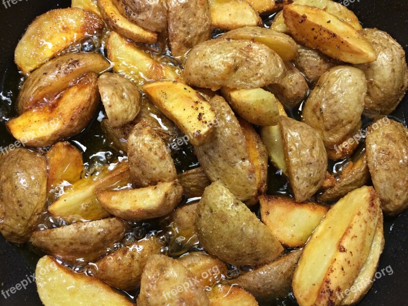 Fried Potatoes Delicious Lunch Food Eat