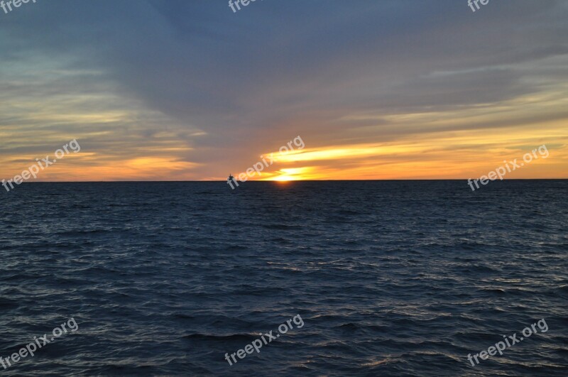 Sunset Cape Boat Sun Sunset Calm Sea