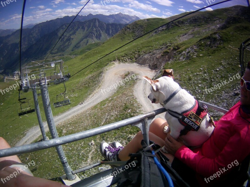 Dog Chairlift Mountains Hiking Free Photos