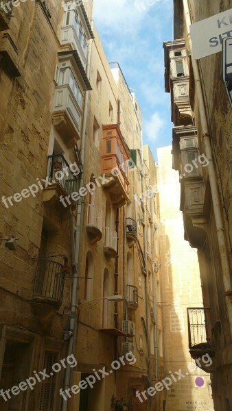 Alley Historic Center Malta Valletta Houses