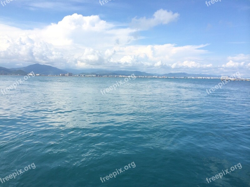 Sanya West Island The Sea Blue Sky And White Clouds Sea Water