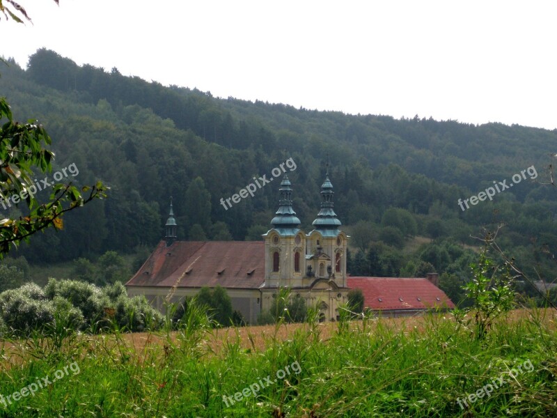 Landscape Church Meadow Forest Bohemia