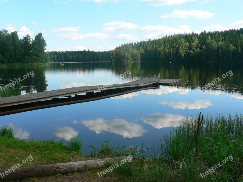 Lake Landscape Finnish Beach Water