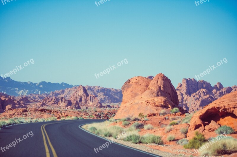 Road Rocks Landscape Nature Travel