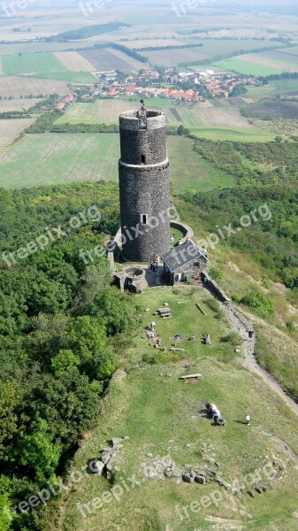 Ruins Castle Landscape Middle Ages On The Hill