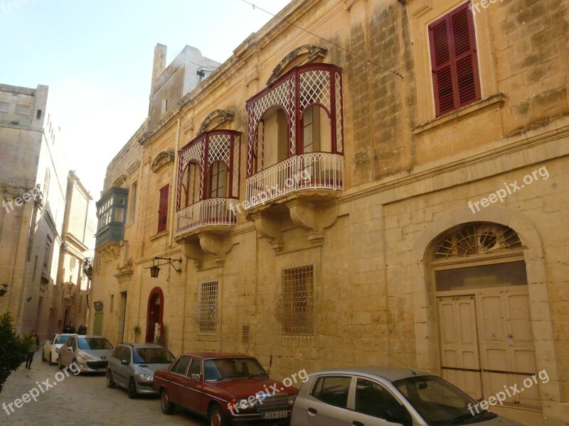 Historic Center Malta Historically Balcony Building