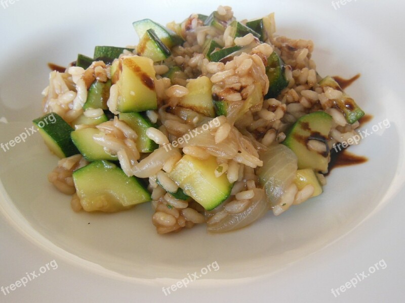 Rice Zucchini Vegetables Rice Dish Food