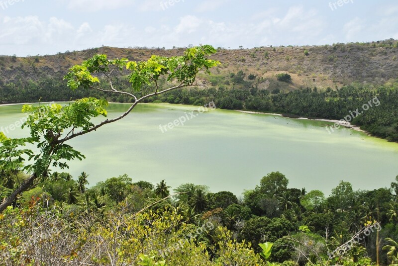 Mayotte Indian Ocean Dziani Lake Landscape Free Photos