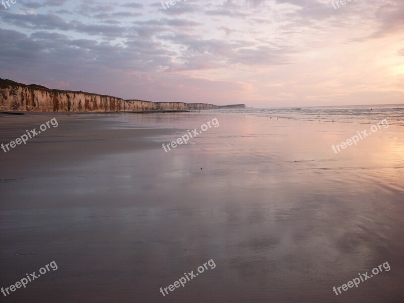 Normandy Abendstimmung France Coast Cliffs