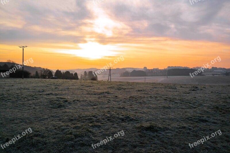 Sunrise Sky Highlands Winter Morgenrot