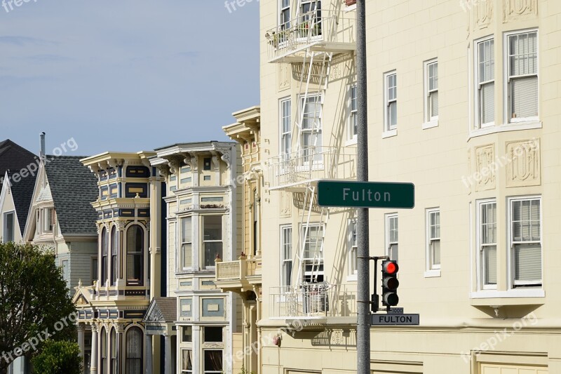 San Francisco House Street Sign Facade City