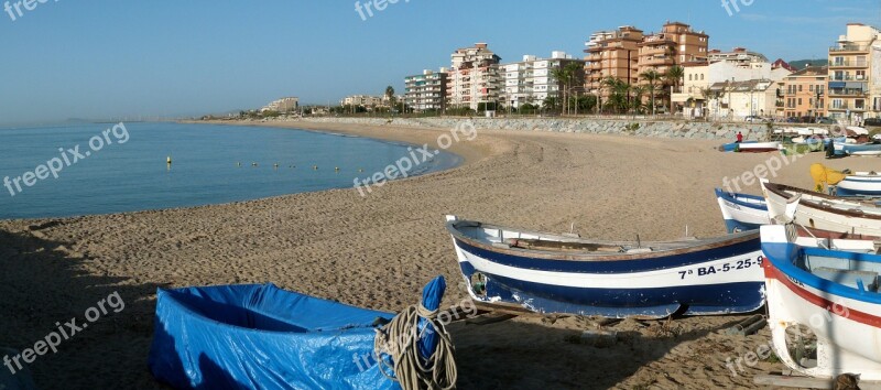 Beach Ponent Vilassar De Mar Panoramic Mediterranean