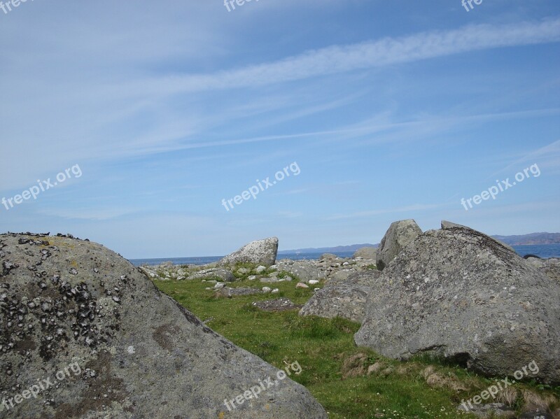 Boulder Foundling Ice Age Landscape Beach