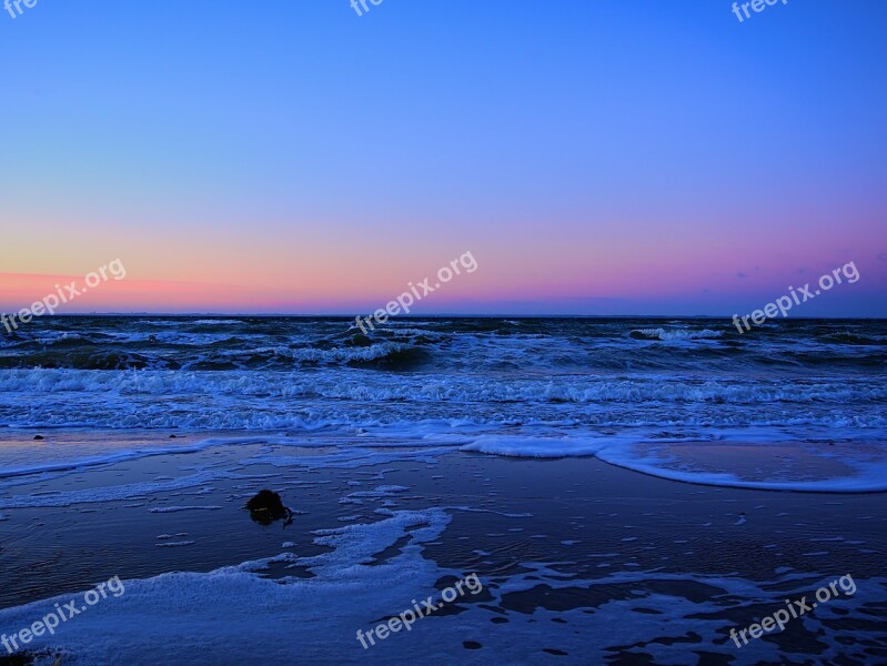 Baltic Sea Sea Sunset Blow Uncomfortable