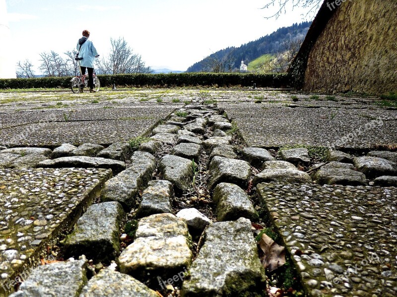 Path Stones Walkway Direction View