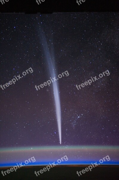 Comet Comet Lovejoy View From Iss International Space Station Horizon