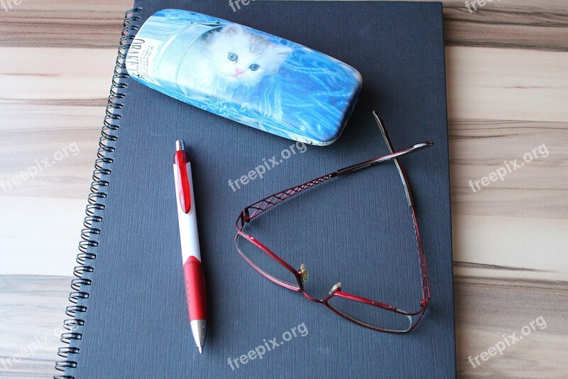 Notebook Pen Workplace Glasses Free Photos