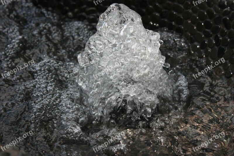 Towering Splash Fountain Bubbles Water Liquid