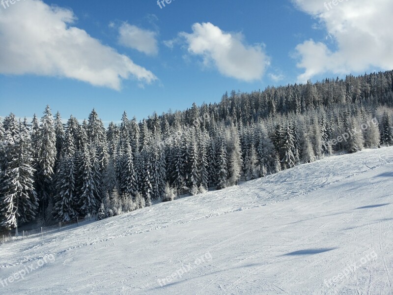 Ski Area Ski Run Gerlitzen Wintry Carinthia