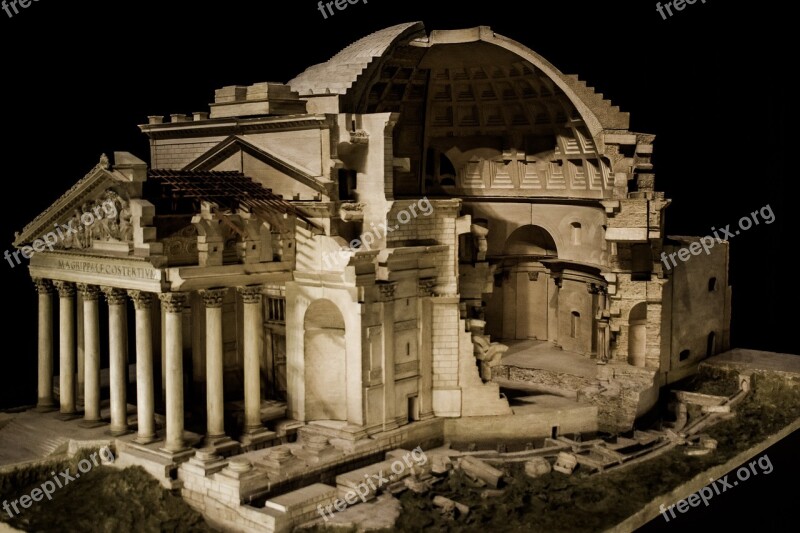 Pantheon Roma Miniature Architecture Museum Of Science And Technology