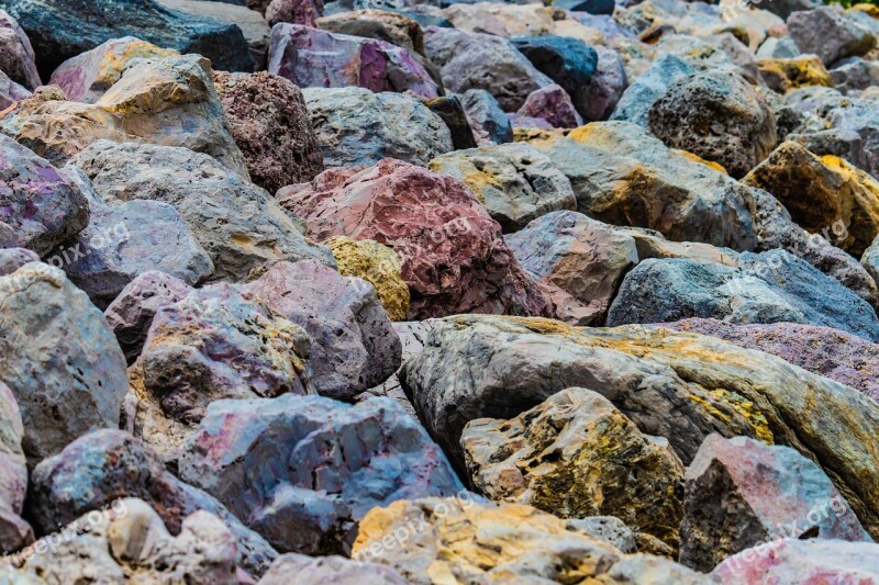 Stones Rocks Colorful Pebbles Tranquil