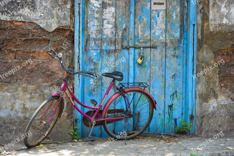 Cycle Door Old Door Kerala Wall