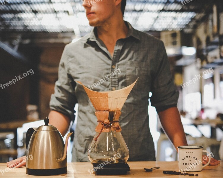 Coffee Man Chemex Cafe Coffeeshop