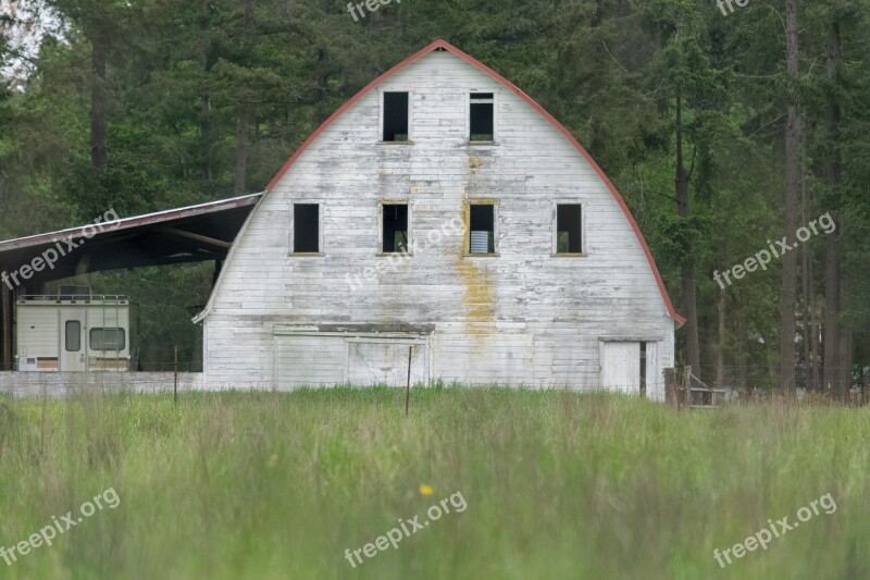 Old Barn White Summer Nature