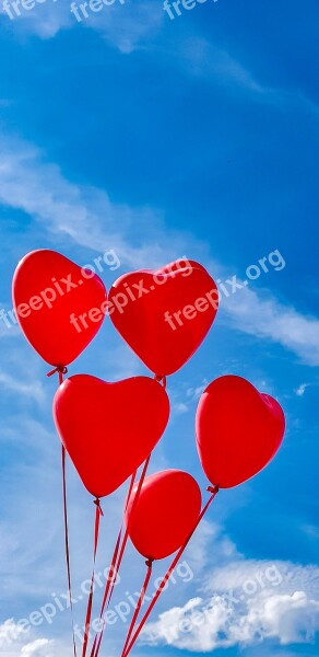 Heart Balloons Love Sky Veloben