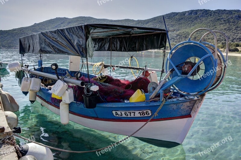 Fishing Boat Sea Water Clean Sea Corsica