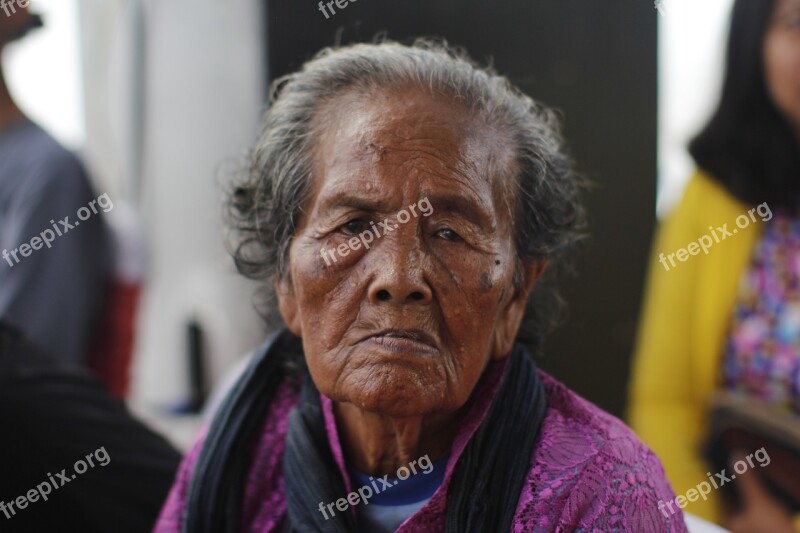 Old Old People Old Lady Asian Java Indonesia