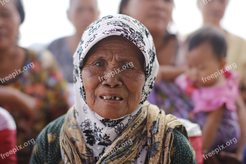 Old Old People Old Lady Asian Java Indonesia