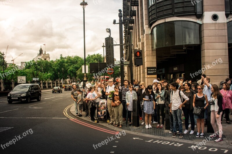 Group Of People Traffic Lights London Tourism Traffic