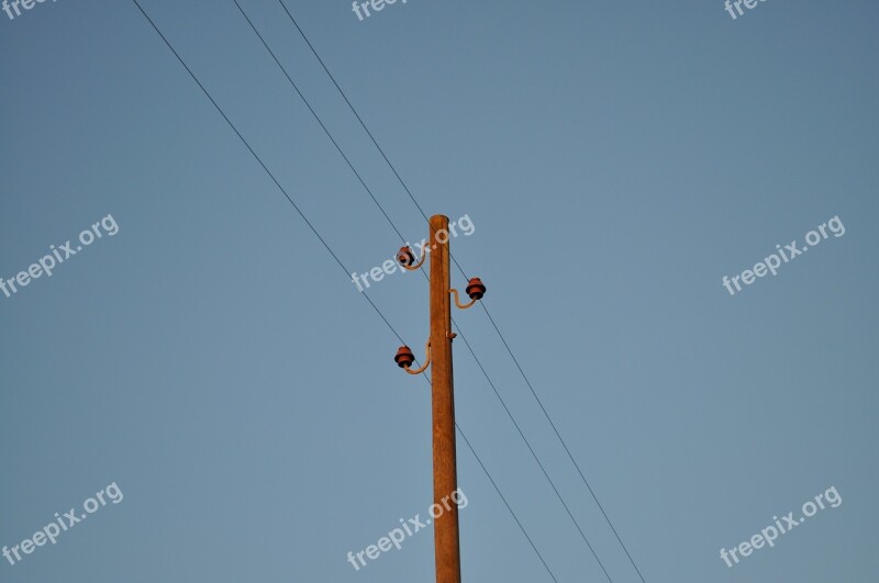 Current Telephone Pole Power Line Energy Electricity