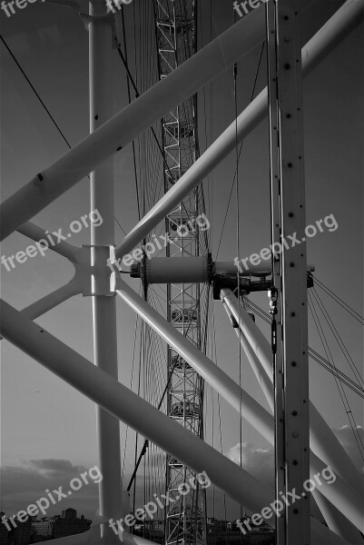 London Eye Detail Bw Free Photos