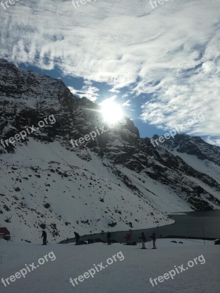 Mountain Cordillera Landscape Clouds Sky