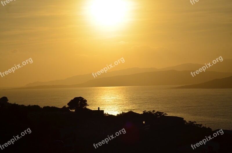 Sunset Corsica Evening Sundown Sun