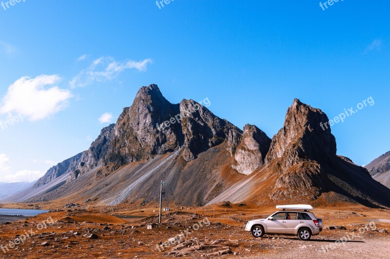 Mountains Iceland Landscape Nature Clouds