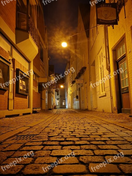 Bremen Night Photograph Schnorr District Truss Abendstimmung