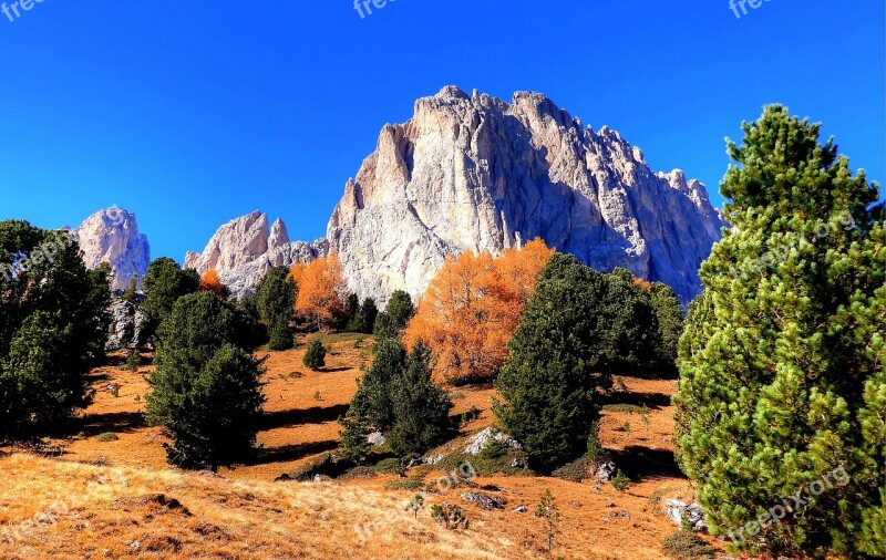 Sassolungo Dolomites Mountains Italy Sky