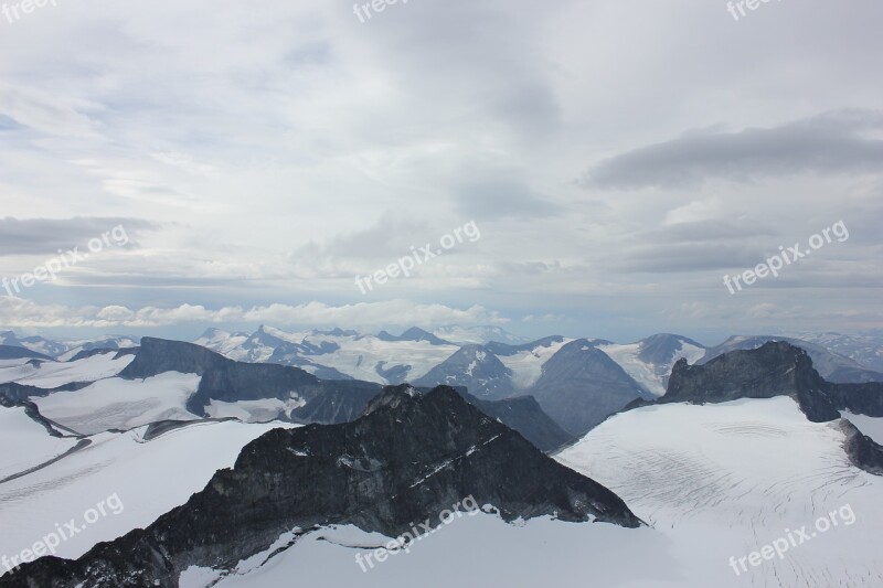 Galdhøpiggen Mountains Highest Mountains Jotunheimen Northern Europe