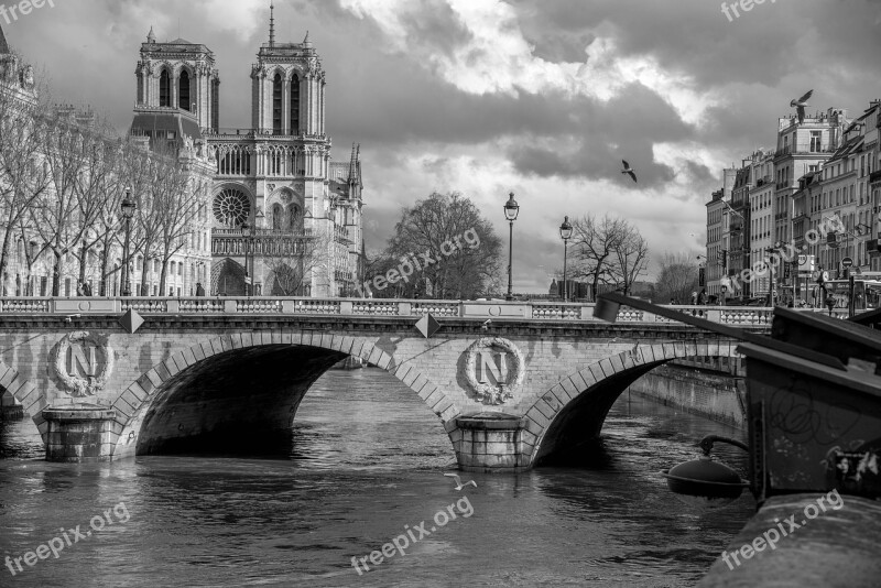 Seine Paris Cathedral Our Lady Free Photos