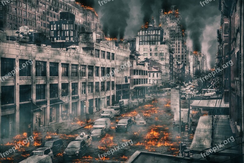 City Street Destruction War Armageddon