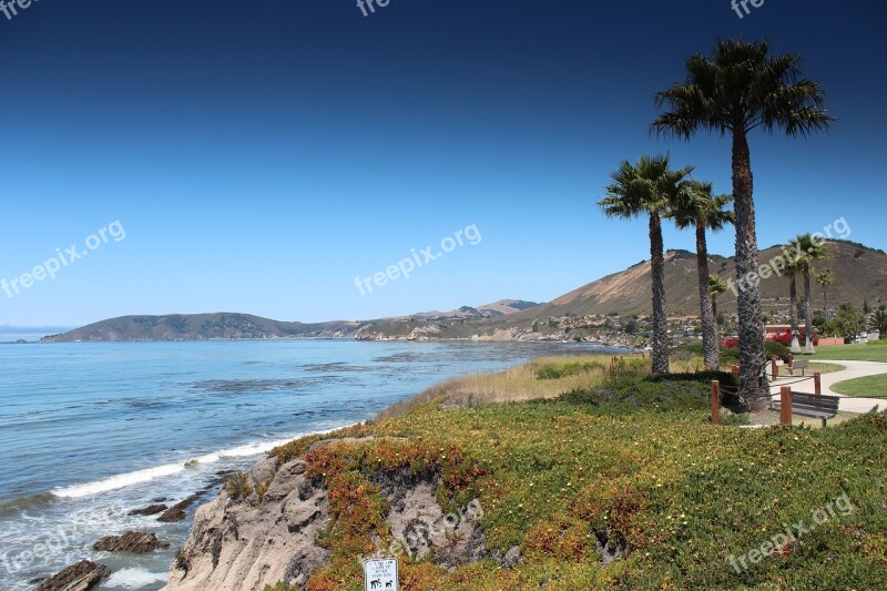 Pismo Beach California Usa Coastline Beach