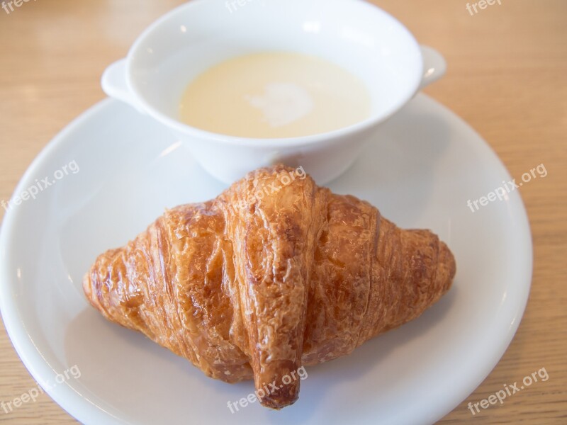 Breakfast Bread Croissant Soup Delicious