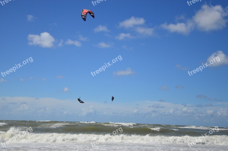 Beach Kite Surfing Kitesurfer Sport Water