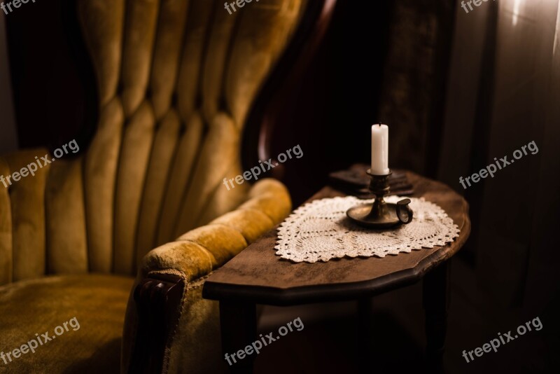 Chair Candlelight Dark Room Window Living Room